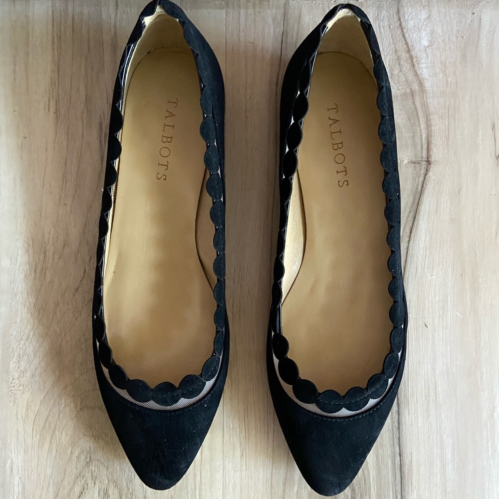 Talbots Black Ballet Velvet Ballet Flats Size 7